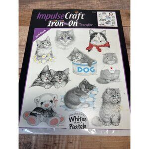 Impulse Craft Iron-On Transfer Soft Touch Cats Design For Whites & Pastels